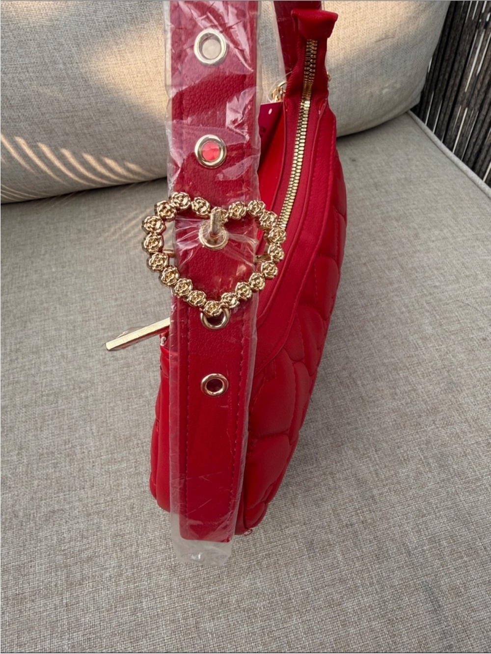 Betsey Johnson Red Heart Quilted Shoulder Bag - Picture 4 of 6